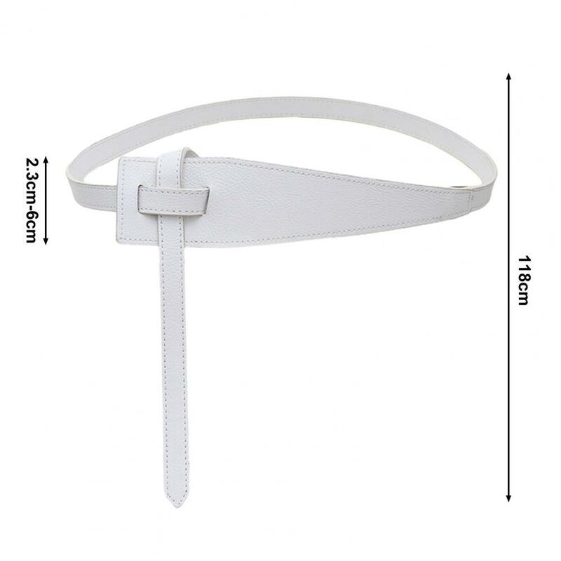 Female Faux Leather Belt Elegant Korean Style Women's Faux Leather Belt with Adjustable Knot Irregular Shape for Suit for Trendy