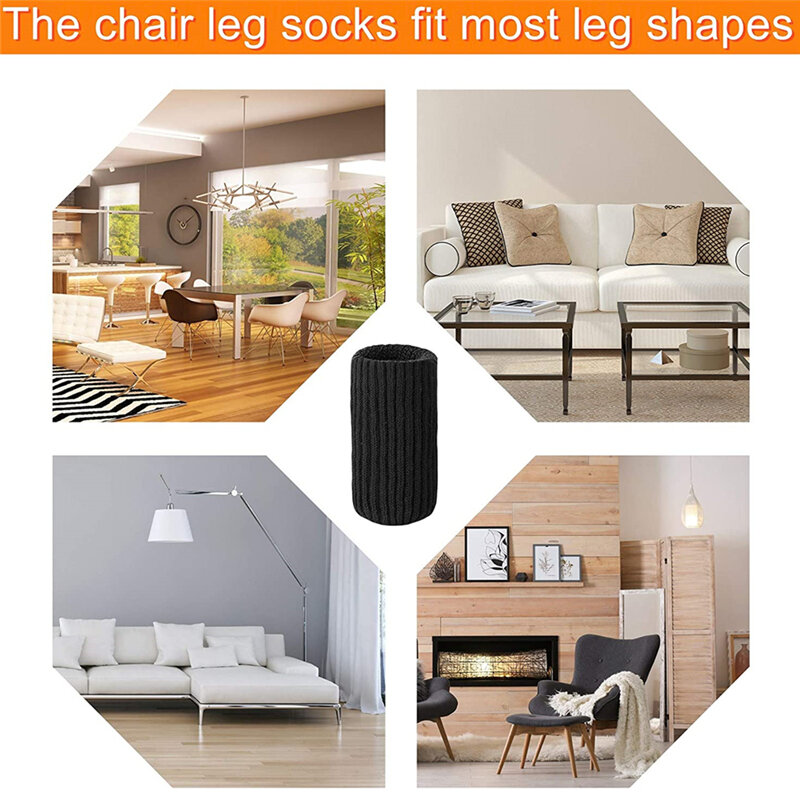 4Pcs/8pcs Table Legs Socks Knitted Chair Cover Furniture Legs Sock Chair Leg Protector Cover Legs For Furniture Chair Leg Caps