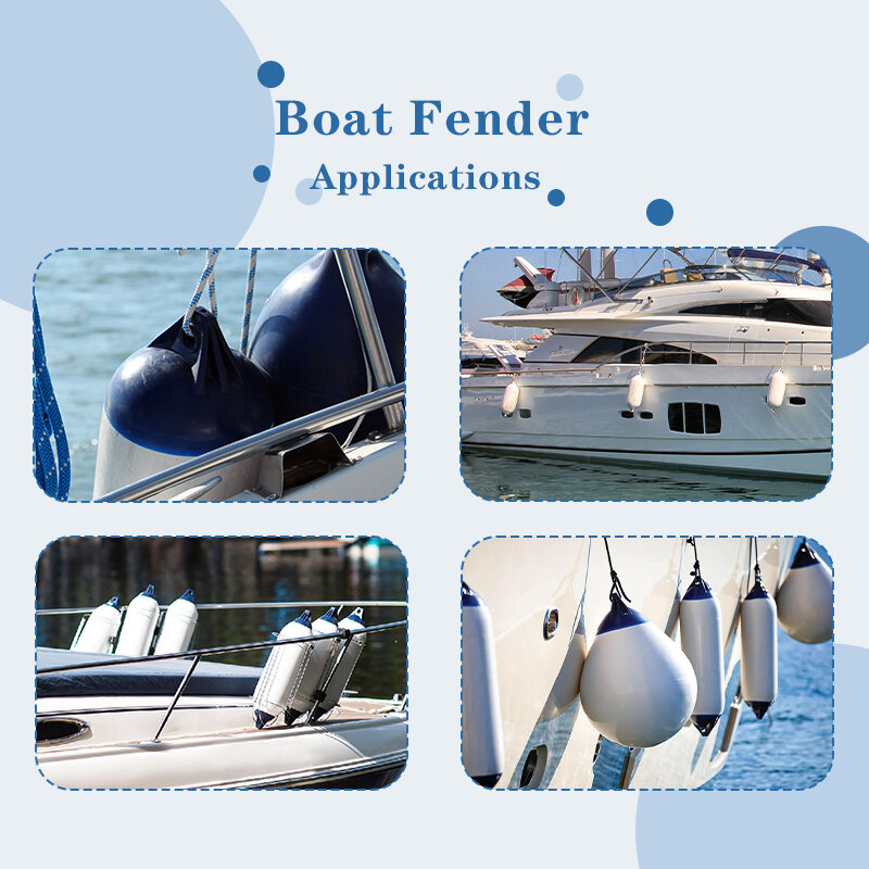 Twin Eyes Boat Fender Bumpers, Fenders com nervuras para acoplamento, branco, branco, azul, preto, 8.5 ", 2 pcs