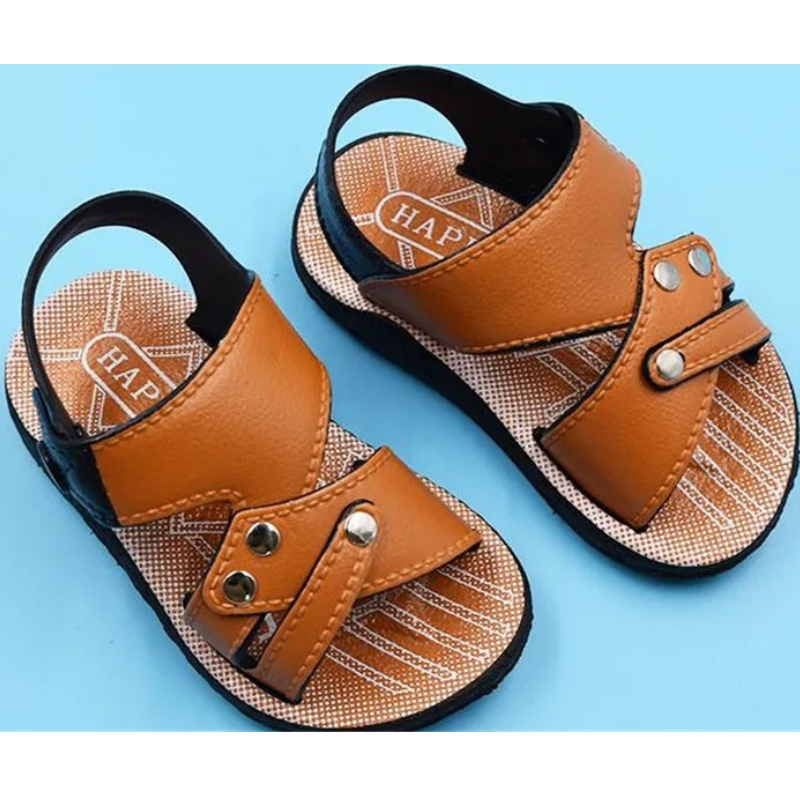 Летние детские сандалии для мальчиков и девочек, повседневные Мягкие Нескользящие кожаные тапочки, пляжная обувь на плоской подошве, A0108