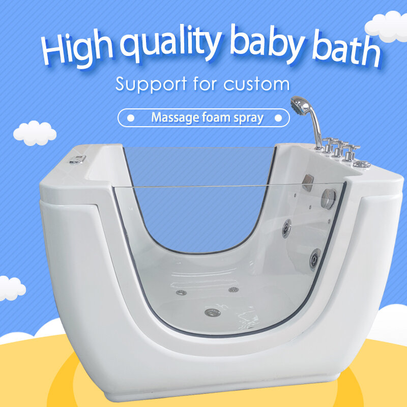Banheira acrílica termostática para crianças, banheira interior para bebês, massagem spa, piscina de hidroterapia, novo design, 2022