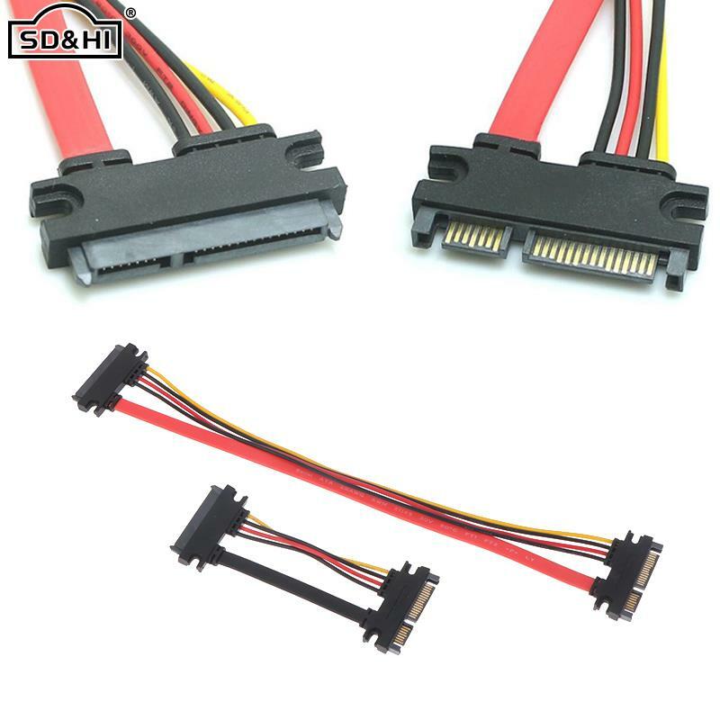 Sata 22 Pin Male To Female Sata Extension Cable 7+15 Pin Sata Data Power Combo Cable Hard Disk Extension Cable