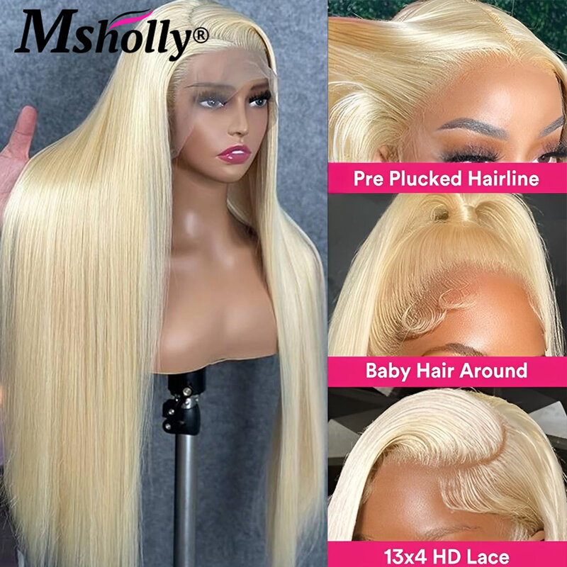 613 короткий парик из человеческих волос Боб прямые волосы медовая Блондинка 13x4 HD прозрачные кружевные передние парики предварительно выщипанные бразильские парики для женщин