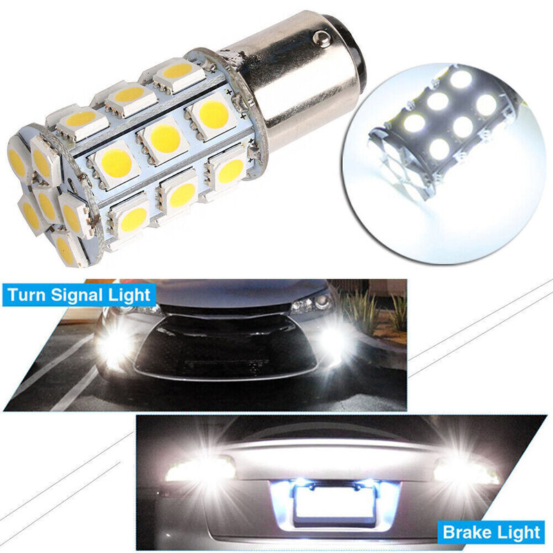 Bombillas LED interiores para cabina de barco marino, luz de freno trasera, 1 piezas, blanco, 27-SMD, BA15D, 1004, 1076, 1142, 5050, 3 Chips,