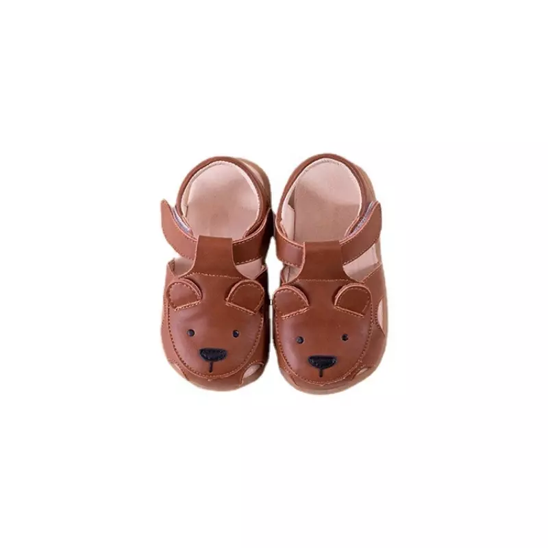 Summer Cowhide Baby Boys Sandals Cartoon Rabbit Genuine Leather Girls Walking Garden Shoes Cute Animals Children's Casual Shoes