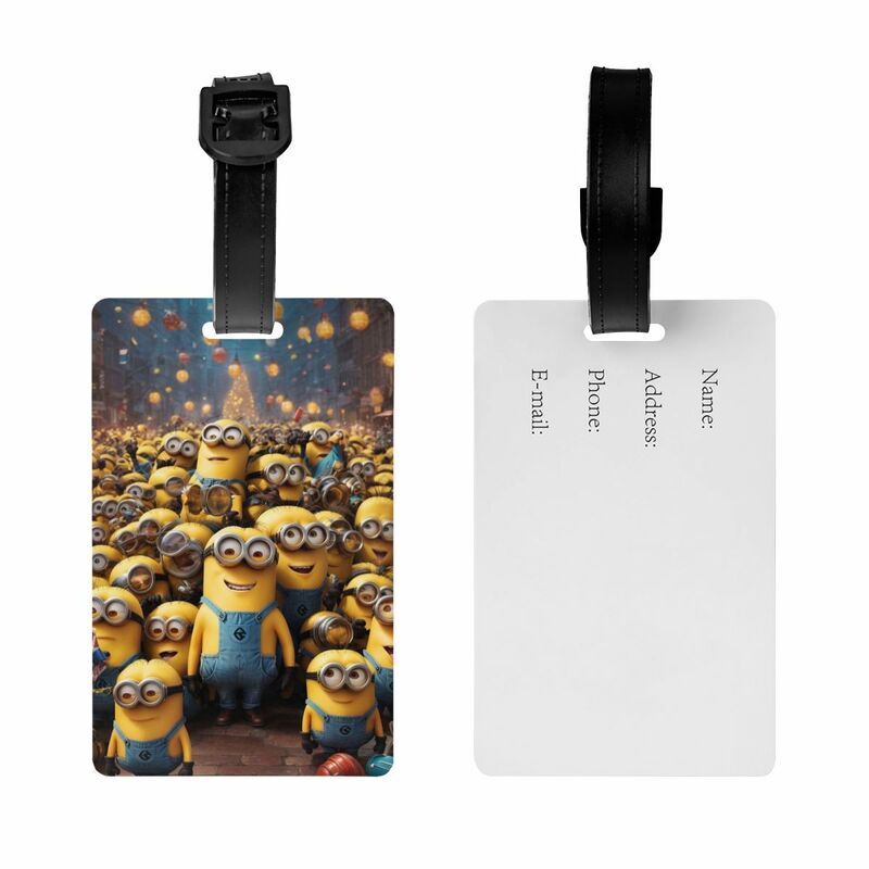 Custom Minions Luggage Tags for Suitcases Funny Baggage Tags Privacy Cover ID Label