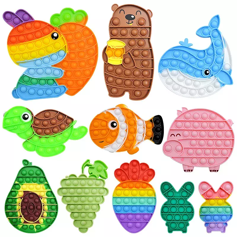 Nette Zappeln Reliver Stress Spielzeug Regenbogen Push Blase Anti-Stress-Spielzeug Erwachsene Kinder Einfache Dimple Spielzeug Zu Entlasten Autismus kinder geschenk