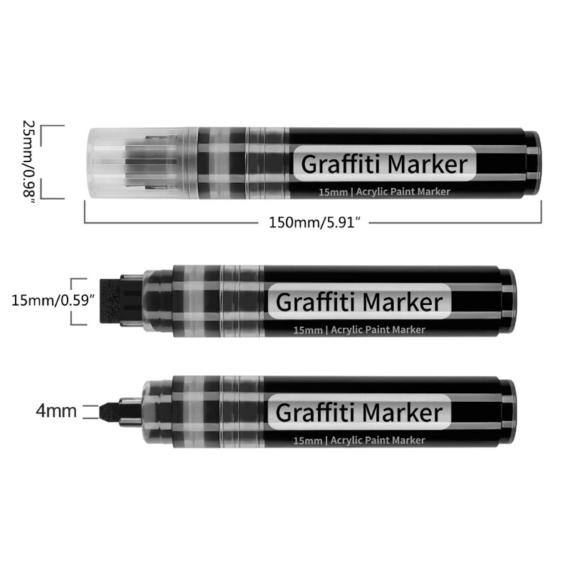 قلم طلاء جرافيتي ماركر للخط والرسم والرسم والمزيد T5EE