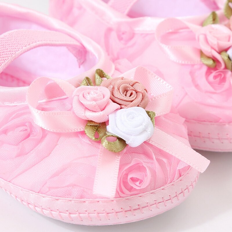 0-12 bulan indah bayi busur sepatu Crib musim semi musim gugur lembut sol sepatu putri baru lahir balita kasual sepatu warna Solid jalan pertama