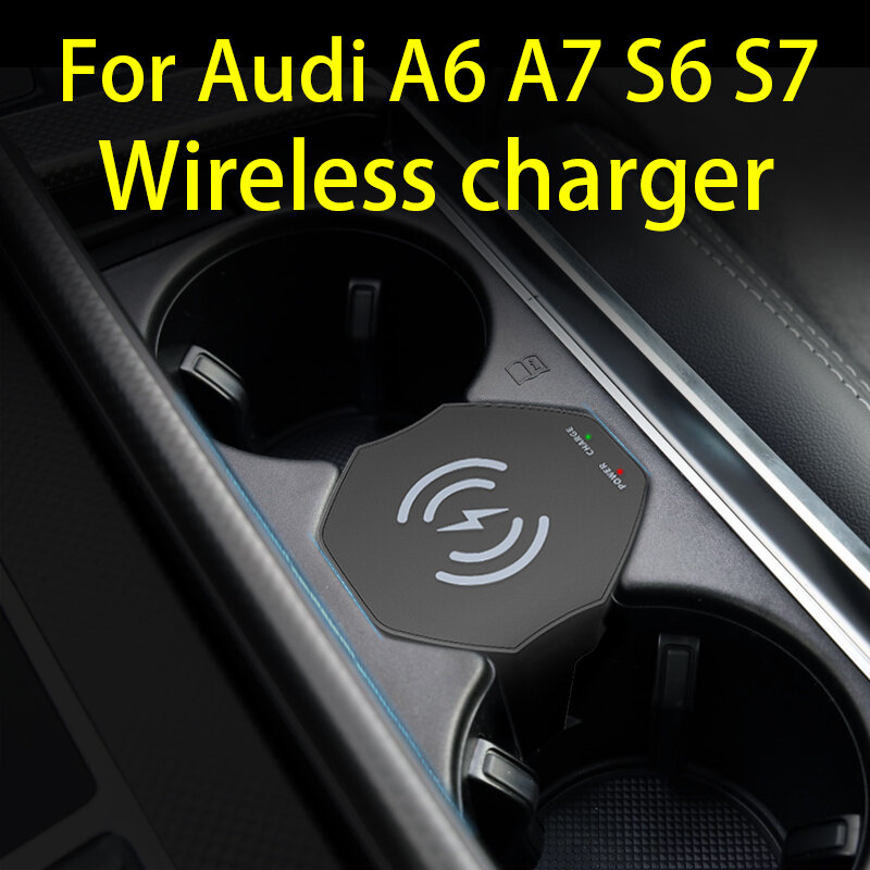 Drahtlose Ladegerät Für Audi A6 A7 S6 S7 C8 2019-2023 Zigarette Leichter Auto Ladegerät 15W Auto Mobile telefon QI Schnelle Lade