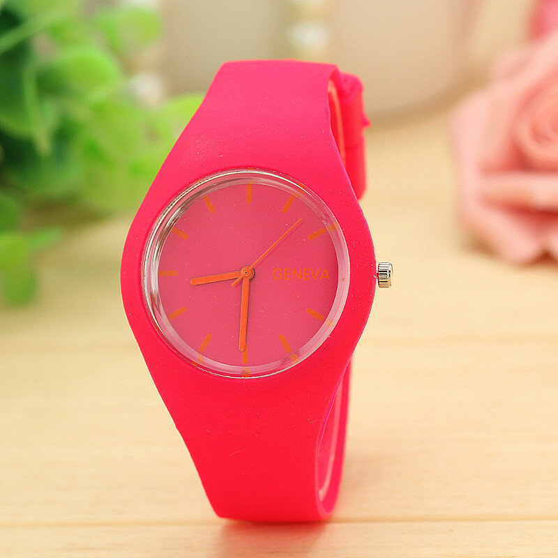 Reloj de silicona de marca de moda para mujer, reloj informal de cuarzo, relojes de vestir para mujer, reloj de pulsera de gelatina para mujer
