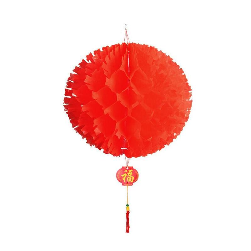 Bunte Papier laternen verziert für Frühlings fest für 2024 chinesische Neujahrs dekoration hängen wasserdichte Festival laterne u3g2