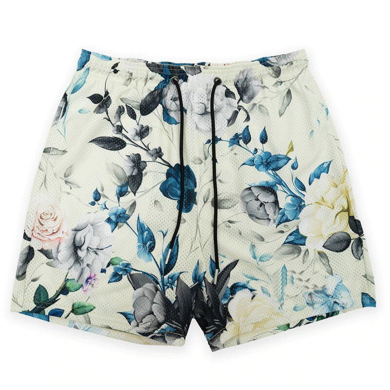Nowe kwiaty projekt spodenki damskie męskie Vintage modne Oversize Street Sports Outdoor szorty hawajskie krótkie spodnie plażowe kąpielówki