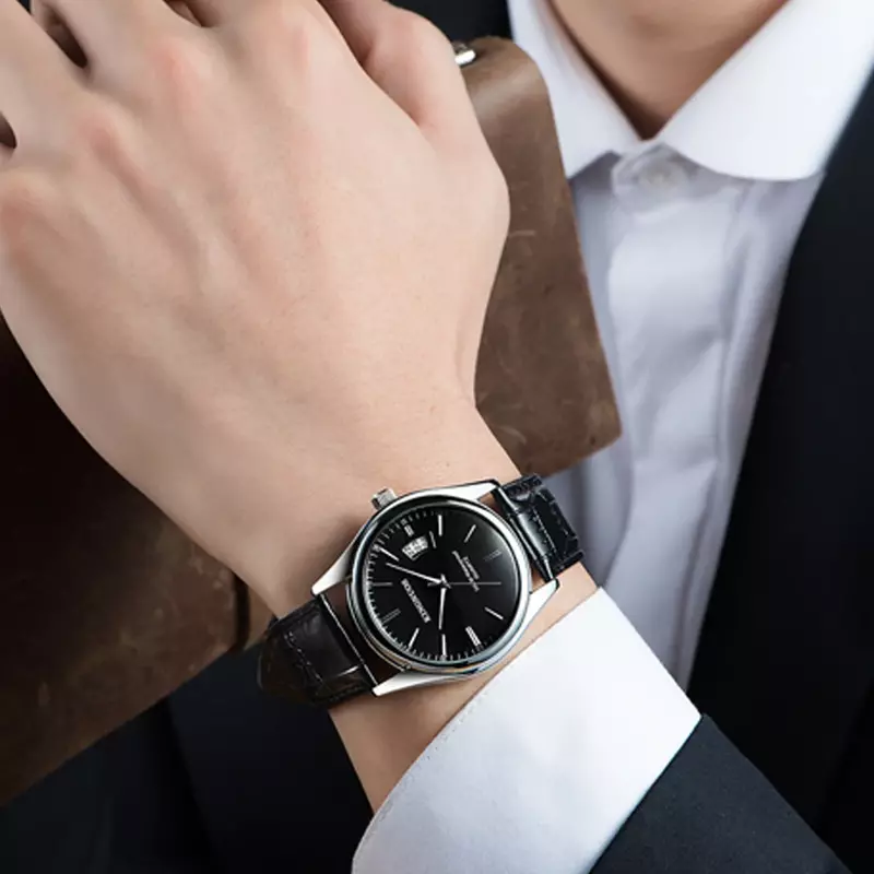 แฟชั่นนาฬิกาควอตซ์นาฬิกาหนังผู้ชายนาฬิกาข้อมือชาย Top Luxury ยี่ห้อผู้ชายธุรกิจนาฬิกากันน้ำ Reloj Hombres 2021ใหม่