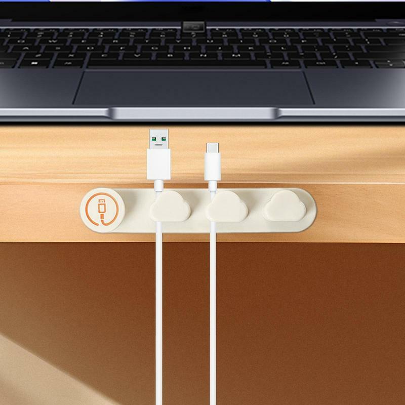 Kabel Organizer USB penahan kabel Desktop klip pengatur rapi dudukan kabel untuk Mouse Headphone pengatur kabel