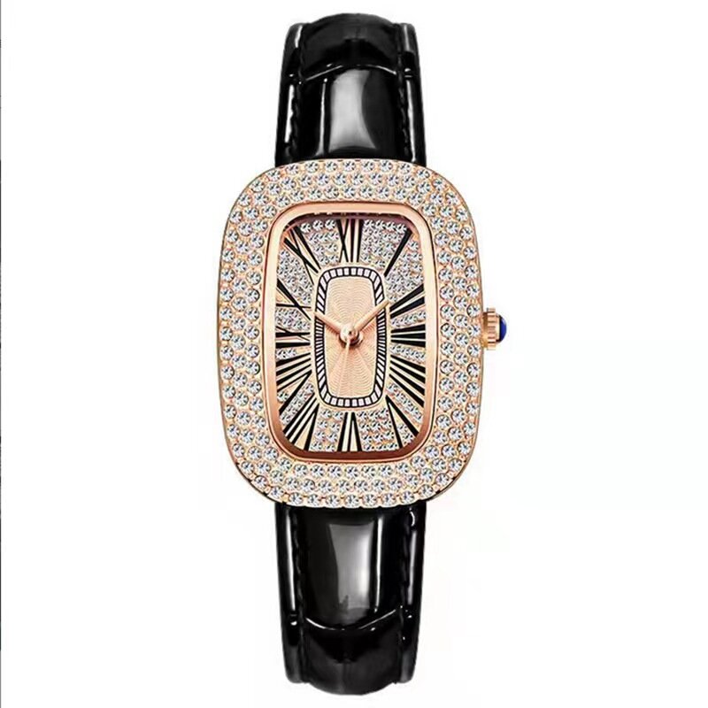 WOKAI hohe qualität mode luxus Voller diamanten Oval Damen gürtel Quarzuhr Student mädchen kleid Uhr Römischen vintage