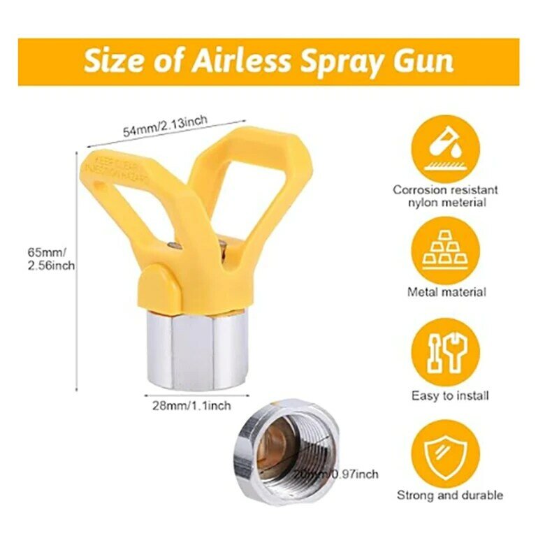 Reversible Spray Tip Nozzles with Tip Guard Set for Airless Paint Spray Guns and Airless Sprayer Spraying Machine