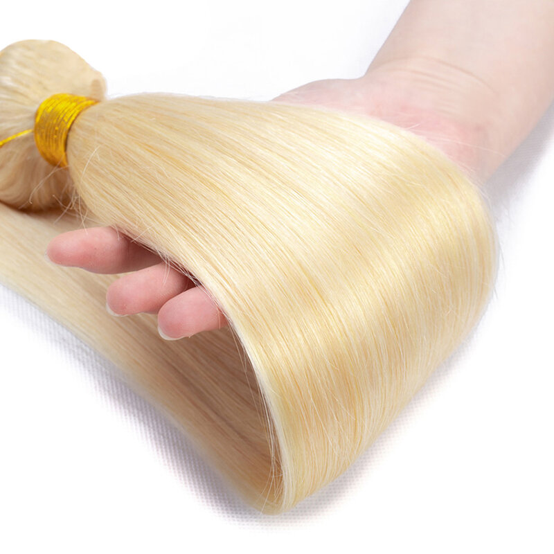 NextFace Peruanisches blondes Haar, glattes Echthaar, Bündel #613, honigblonde Haarbündel, lange blonde Haarbündel, 30,5–101,6 cm