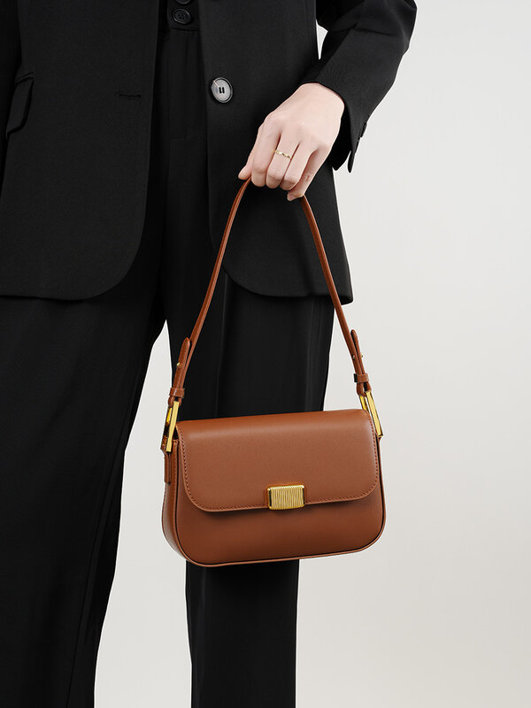 Cowhide Bag Women's 2024 New Classic Versatile Crossbody Bag,Women'sBaguette Bag,Tofu Bag,Shoulder Bag Leather