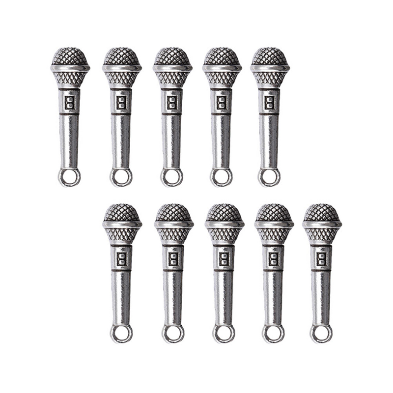 Mini micrófonos de aleación de 10 piezas, modelo de micrófonos falsos, accesorios para el hogar