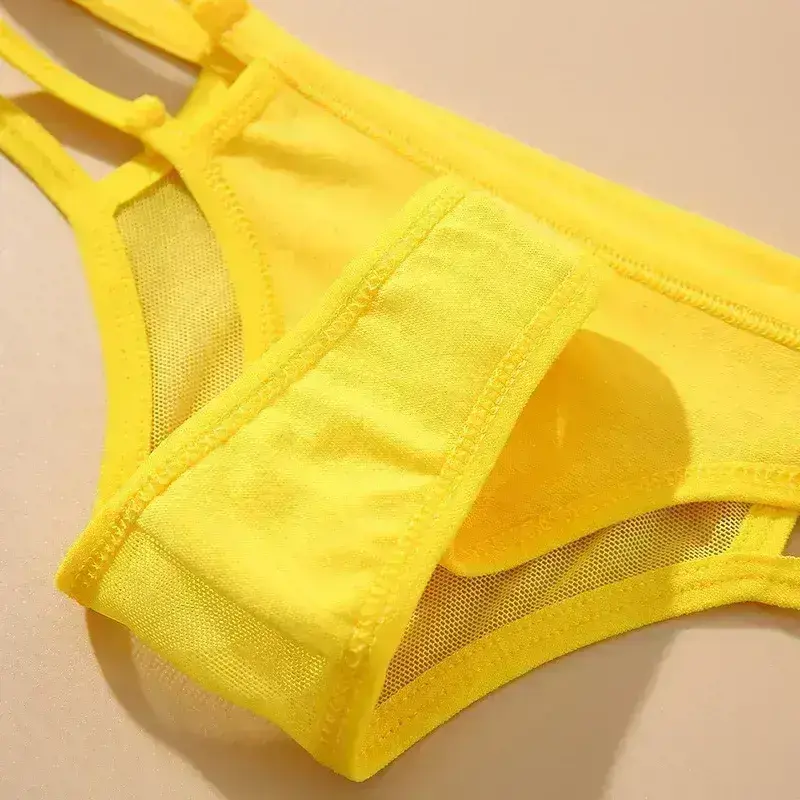 CINVIK celana dalam wanita transparan thong seksi jala tipis celana dalam G-string pinggang rendah celana dalam tanpa jejak berongga