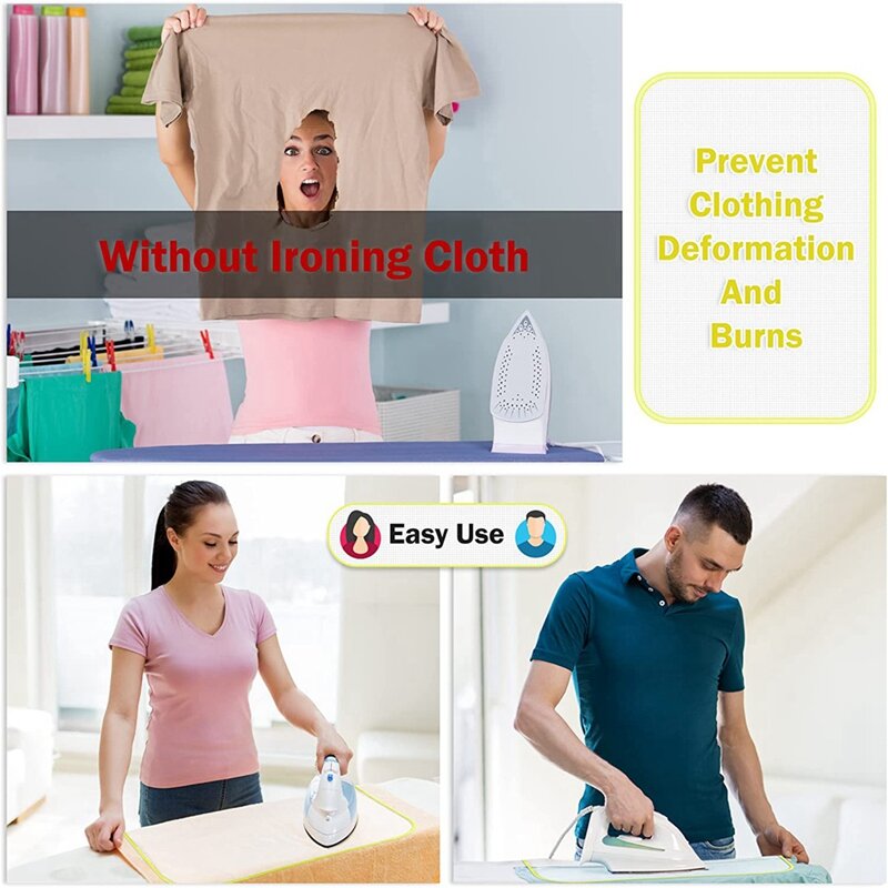 15PCS Household Ironing Cloth Muti-Protective 24X16in Over Ironing Board Hanger Pressing Cloth For Ironing Reusable