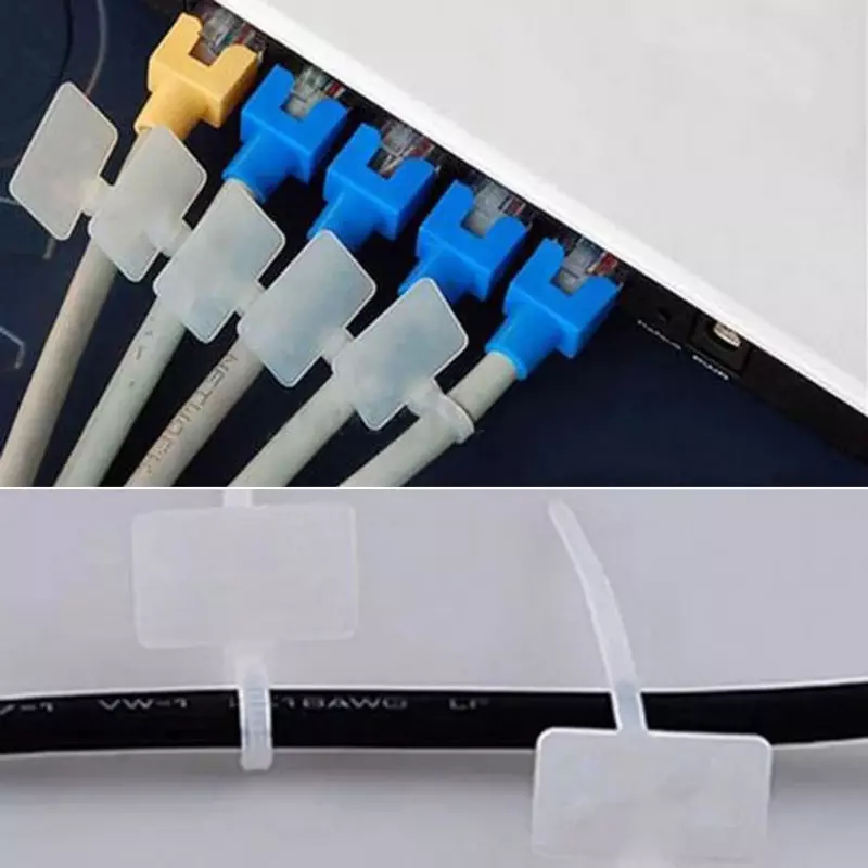 100 Pack Nylon autobloccante etichette fascette targhetta per elettrodomestici elettronica cavo di rete e marcatura del filo