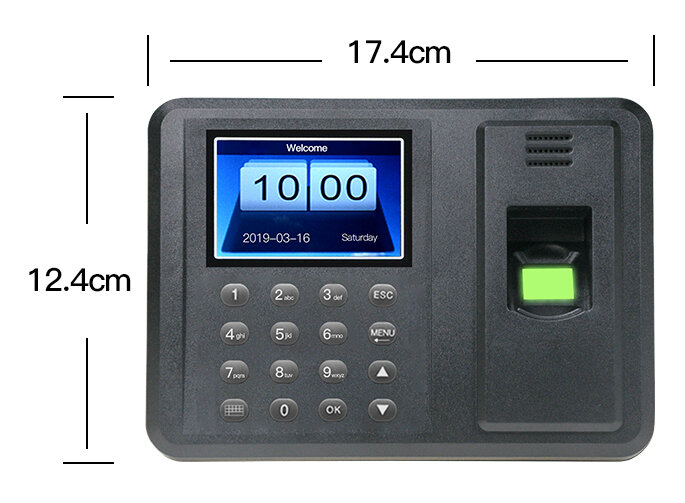 Machine de présence biométrique intelligente avec empreintes digitales, 2.8 pouces, pour le temps de présence, enregistreur d'horloge, pour les employés