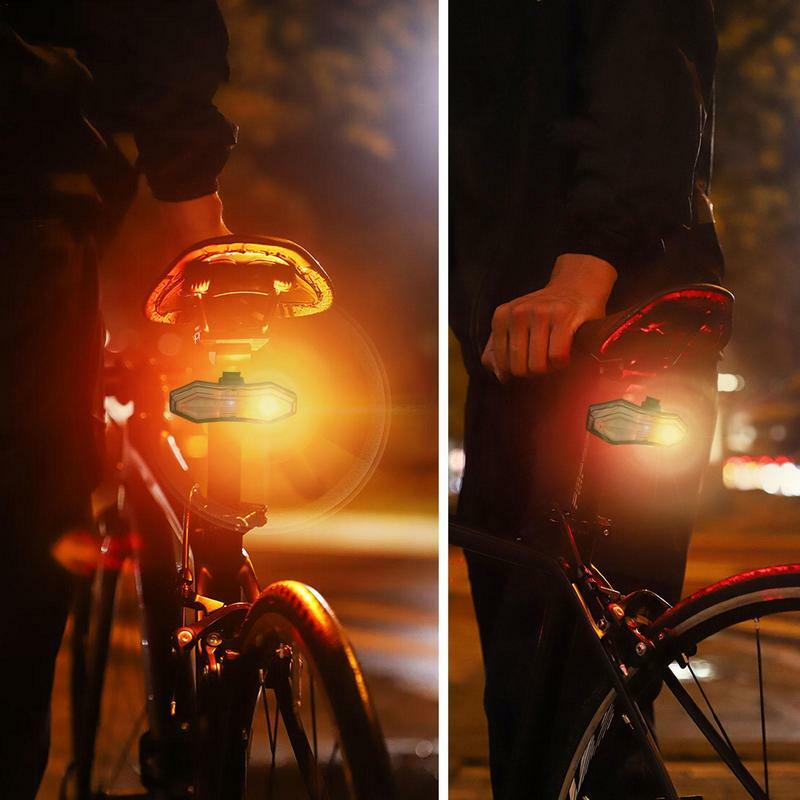 Controle Remoto Sem Fio Cauda Luz, Acessórios para bicicletas elétricas, Turn 5 Modos De Luz, Ciclismo Segurança