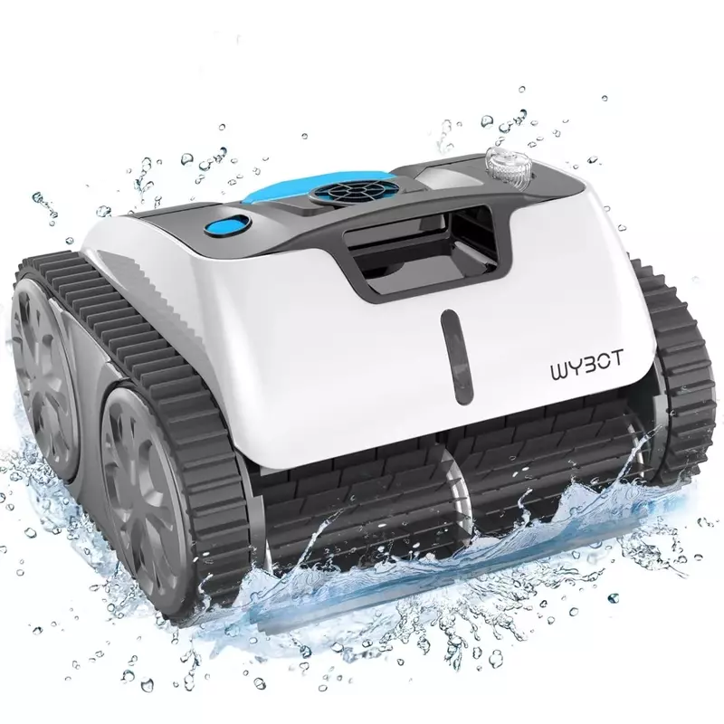 Cordless Robotic Pool Cleaner, Wall Climb Pool Vacuum, with Intelligent Route Planning, Triple-Motor, for Pools Up to 60 Feet