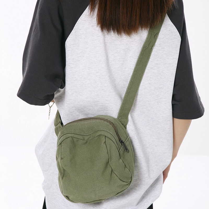 Bolso cruzado Retro de un solo hombro para mujer, bolso de lona Simple, bolso de mensajero, bolso de almacenamiento versátil de moda