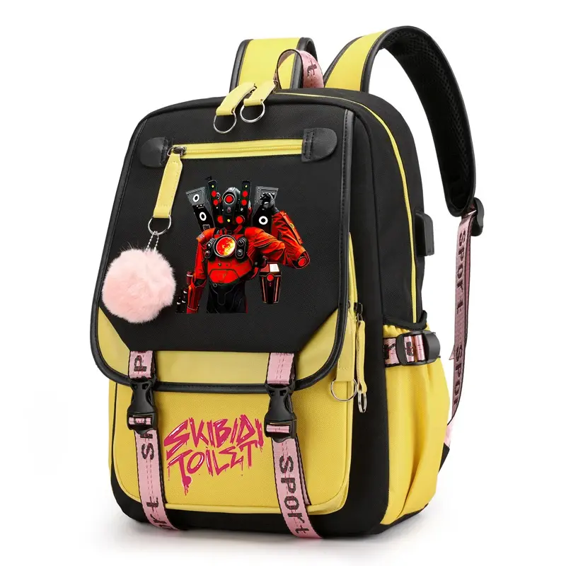 Skibidi-mochila impermeable de alta capacidad para mujer, morral escolar para ordenador portátil, bolsa para libros de viaje