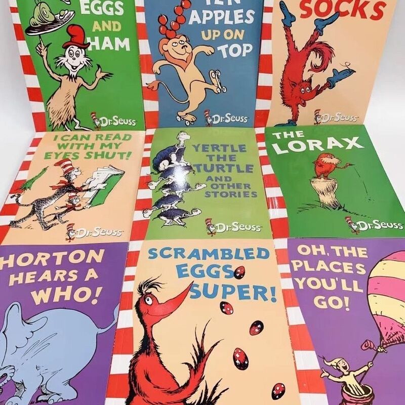 20 libri una custodia classica della serie Dr. Seuss storia interessante immagine per bambini libri inglesi giocattoli per l'apprendimento dei bambini