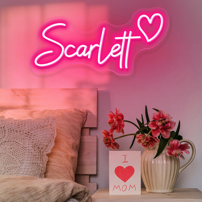 Neon Led Sign Custom Heart Lights Name Sign USB Wedding Birthday Party Wall Decorations Signboard Night Light Home Room Decor