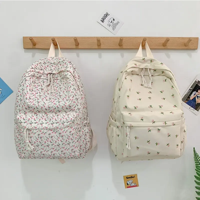 Корейский рюкзак Svhool с цветами для студентов, подростков, вместительный водонепроницаемый нейлоновый рюкзак, канцелярские принадлежности, рюкзак-органайзер, сумка