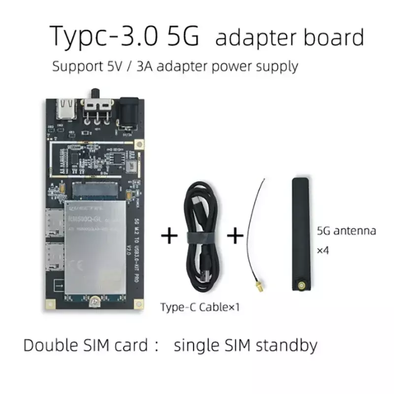 Placa adaptadora do módulo 5G, M.2 para o tipo-C USB 3.0 Kit, Pro para todos os modem QUECTEL, RM500Q-GL RM502Q RM510-GL para roteador, novo