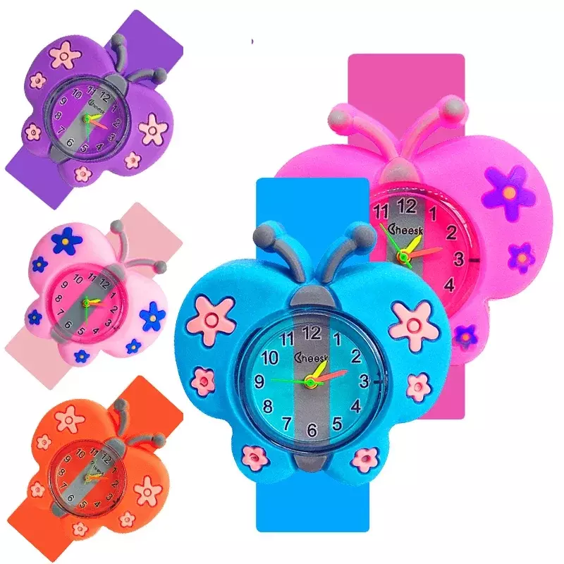 Cartoon Ladybug/Bee/Butterfly Toys Boys Girls Kids Watches 3D Frog Baby Bracelet Children Watch Clock Christmas Gift