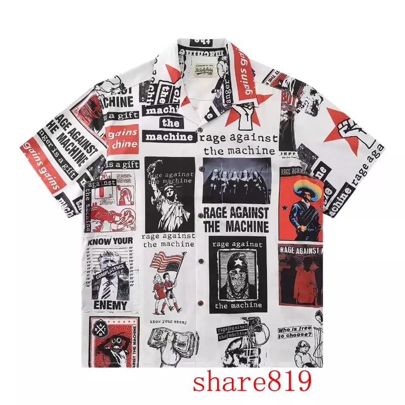 Multi Versies Film Poster Print Y 2K Shirt Mannen Vrouwen Losse Hawaiian Strand Korte Mouw T-Shirt Japan