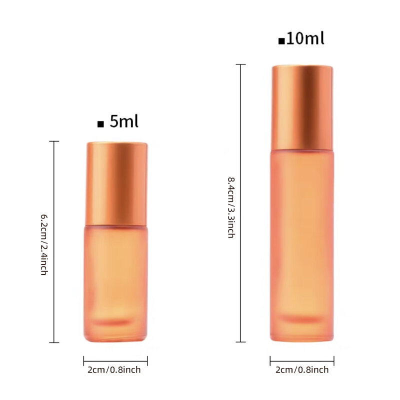 5/10ml Roll On Bottle Thick Frosted Glass Perfume Bottle Refillable Empty Roller Essential Oils Vials Travel Cosmetic Container