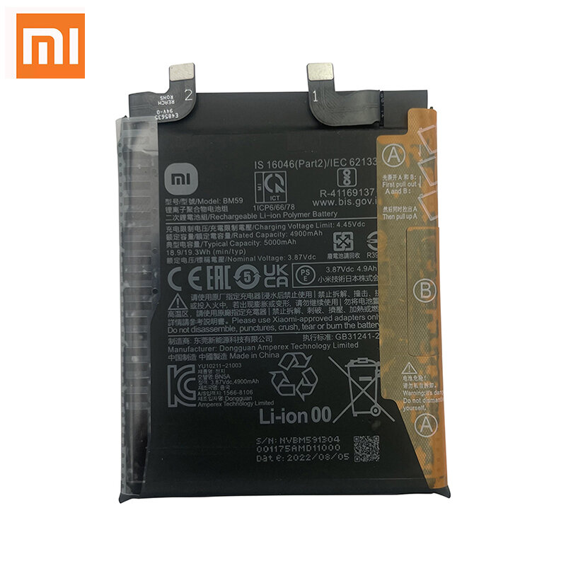 Xiaomi携帯電話用バッテリー,交換用バッテリー,100% オリジナル,5000mAh,mi 11t