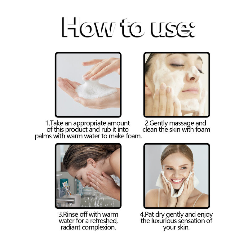 Limpiador Facial Suave espumoso, limpieza profunda de poros, acné, elimina manchas, Control de aceite, hidratante, nutritivo, lavado de cara, cuidado de la piel