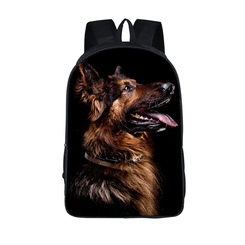German shepherdかわいい犬のパターンのバックパック10代の子供のためのランドセル男の子犬のブックバッグ旅行バッグのバックパック