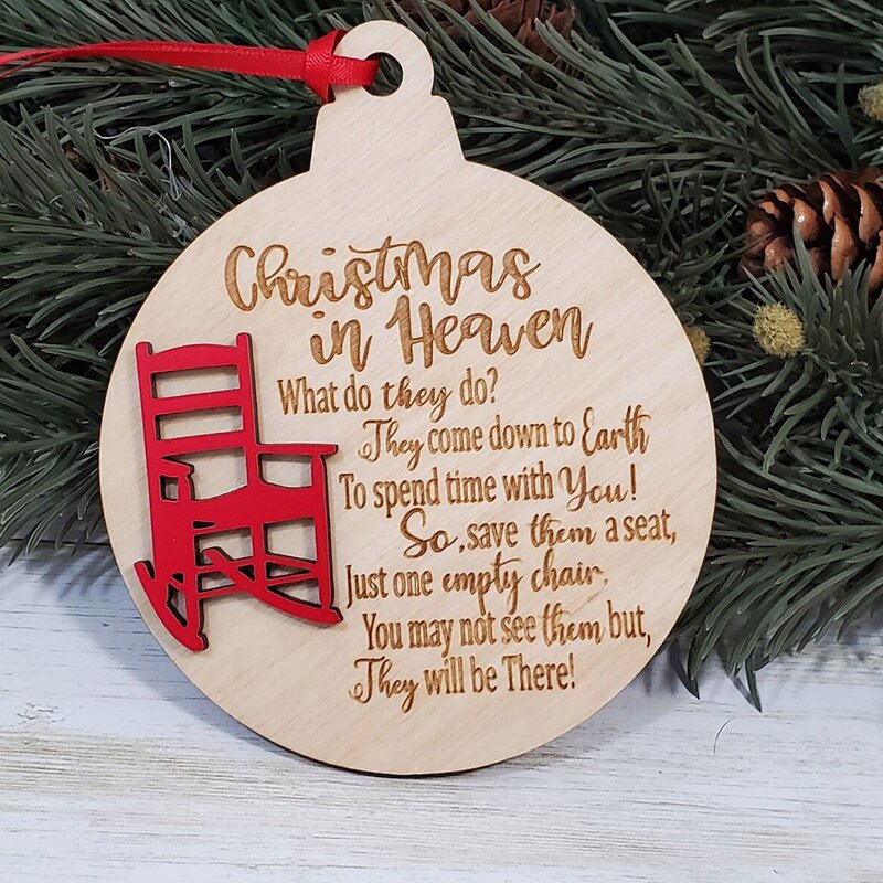 Drewno niebo pamiątkowy Ornament wielowarstwowy Boże Narodzenie w niebie ozdoba niebo krzesło wisiorek świąteczny