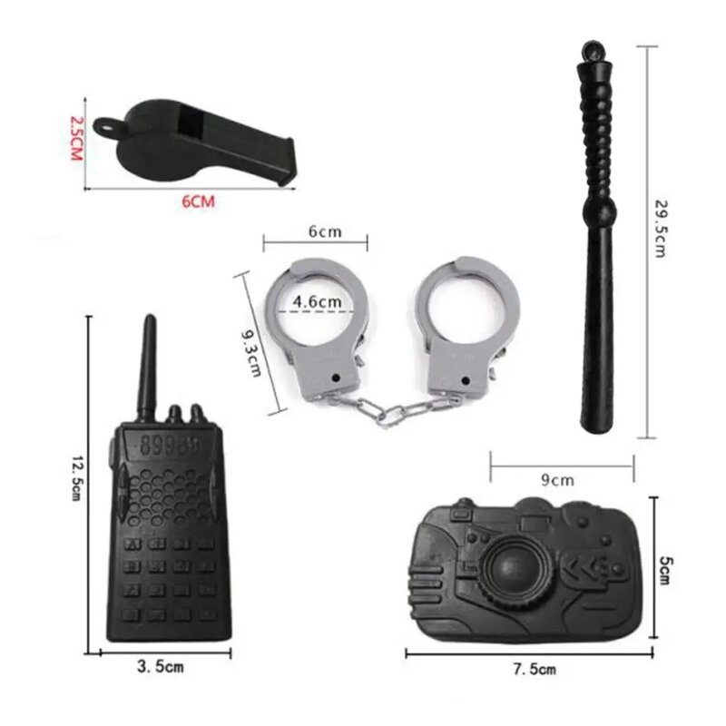 5 Pieces Police Pretend Play Accessory Halloween Police Costume for Halloween Parties Carnival Performance Show Role Play