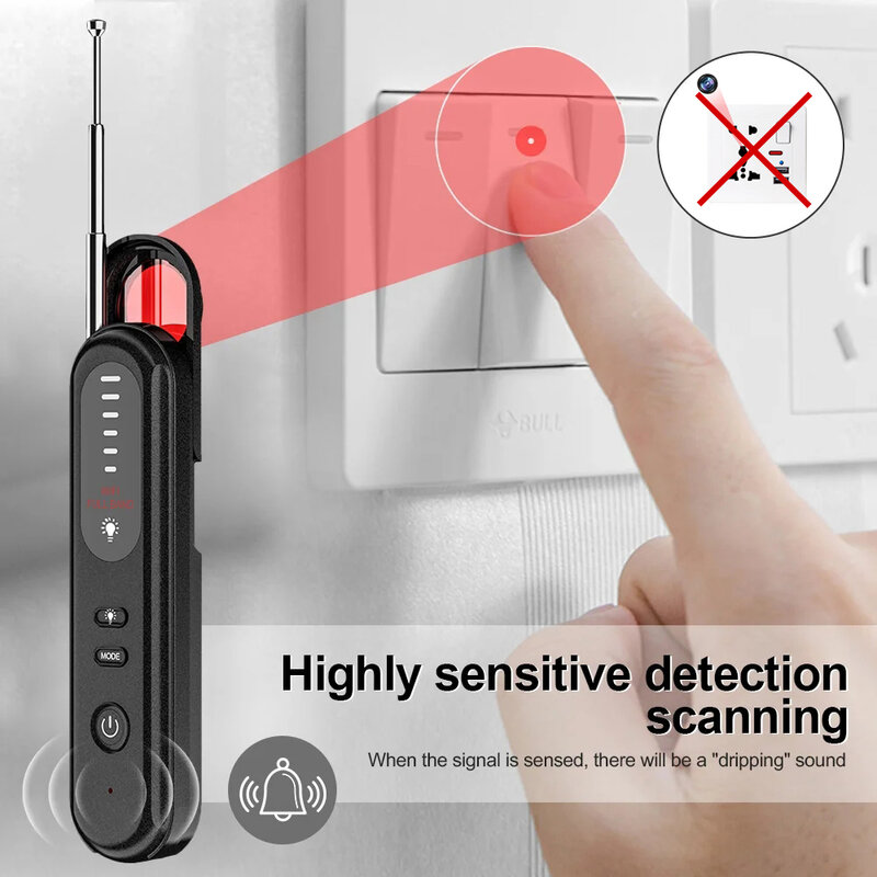 Hidden Camera Detector Listening Device Tracker Anti-Spy Electronic Signal 5 Levels Sensitivity Wireless Signal Scanner For Home