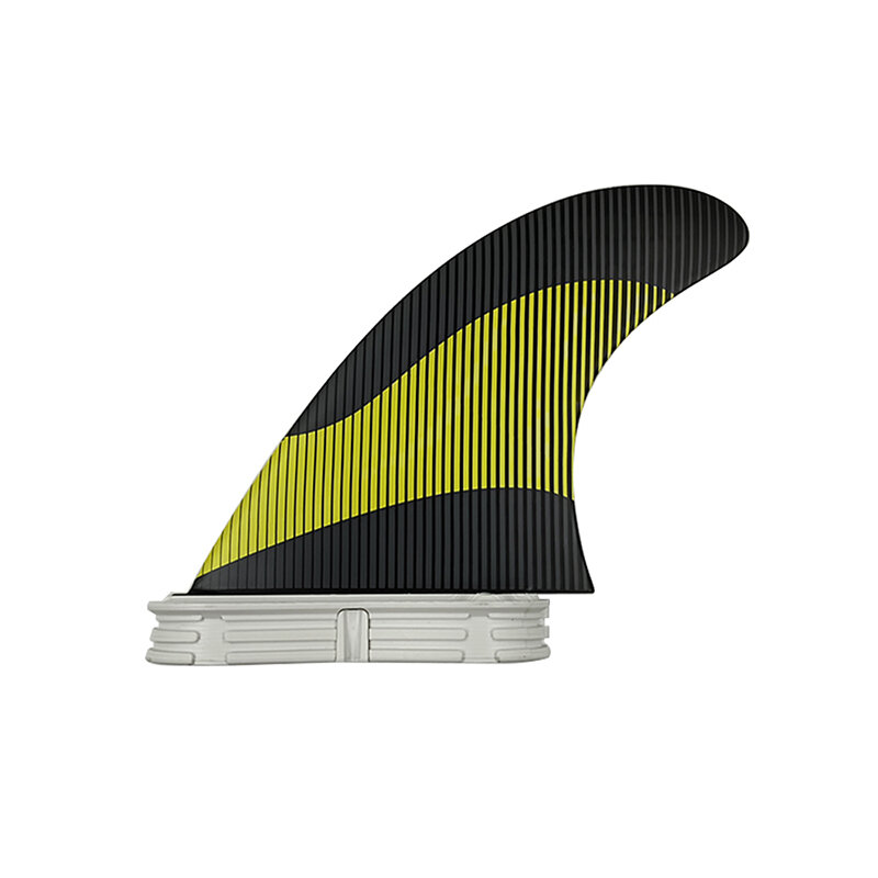 Yellow With Black Lines UPSURF FCS 2 G5/G7 Surfing Fins Fibreglass Tri Surfboard Fins Double Tabs 2 Short Board Fins Water Sport