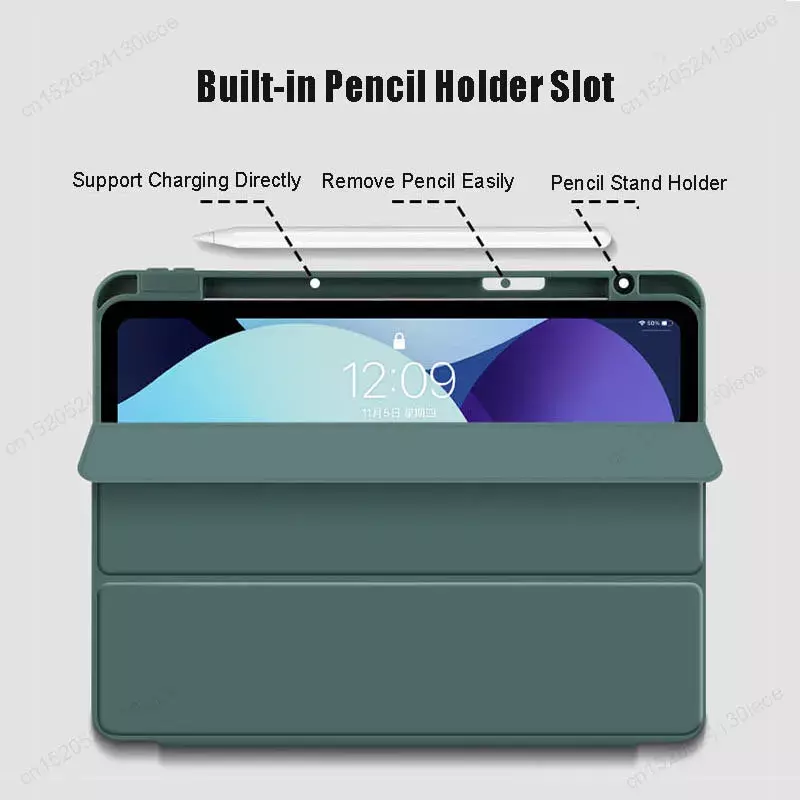 Sarung untuk iPad Pro 11 12.9 2021 iPad Air 11 13 2024 Air 4 5 2022 casing ke-10 10.9 inci sarung tempat pensil Magnet Funda Coque Capa