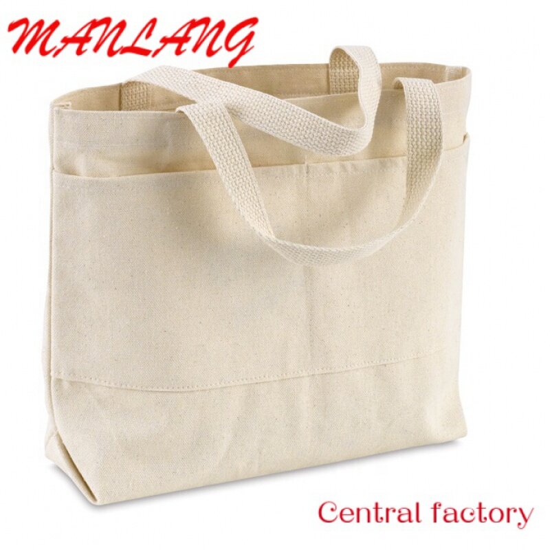 Bolso de mano de algodón con logotipo impreso personalizado, bolsa de compras de lona, respetuoso con el medio ambiente, gran oferta, 12Oz