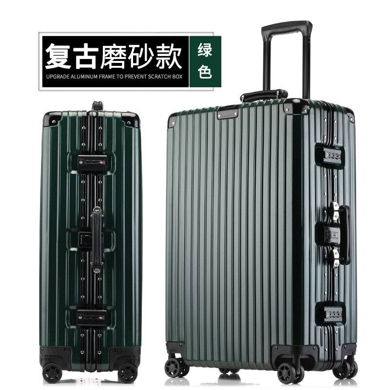 Универсальный чемодан на колесах PLUENLI в стиле ретро с алюминиевой рамкой