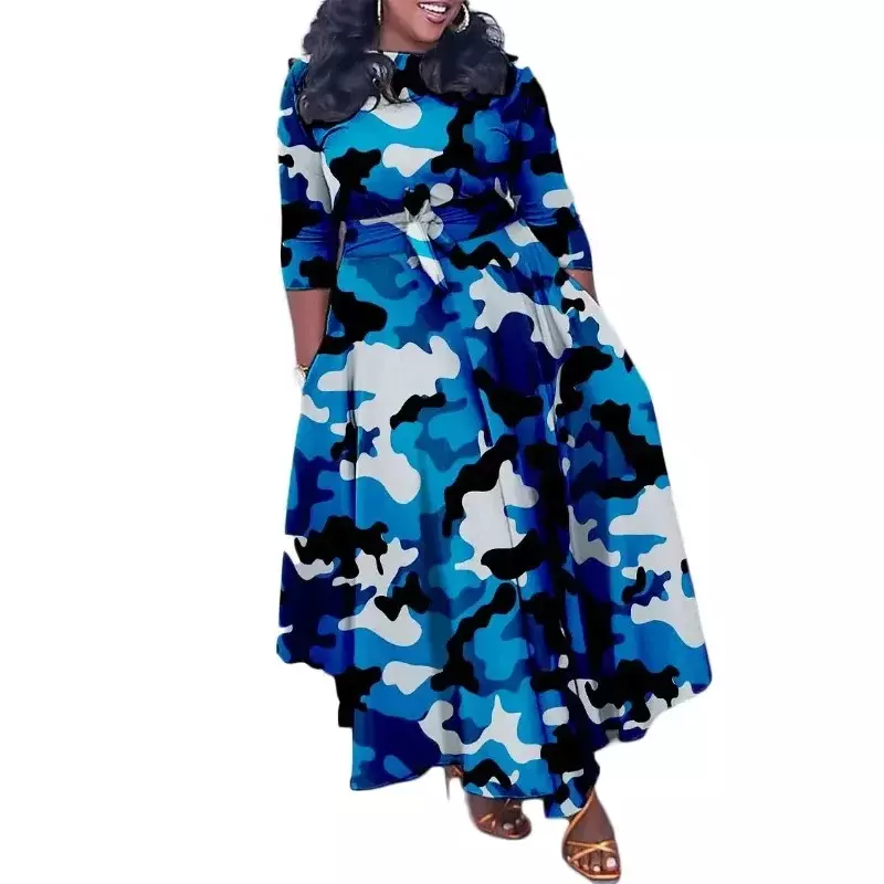 Vestidos de Fiesta africanos de talla grande para mujer, vestidos con cordones Dashiki Ankara, vestido Maxi musulmán de Turquía con estampado elegante, nuevo, 2023